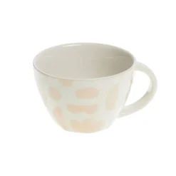 Tasse à thé en grès nude et blanc 40cl - Ohana