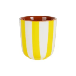 Tasse en grès rayée jaune et blanc 10cl - Alaria