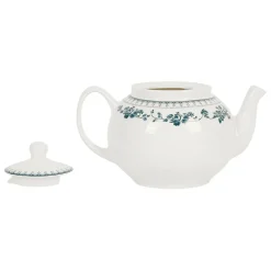 Theiere anglaise en faïence blanc et bleu ancien - Faustine