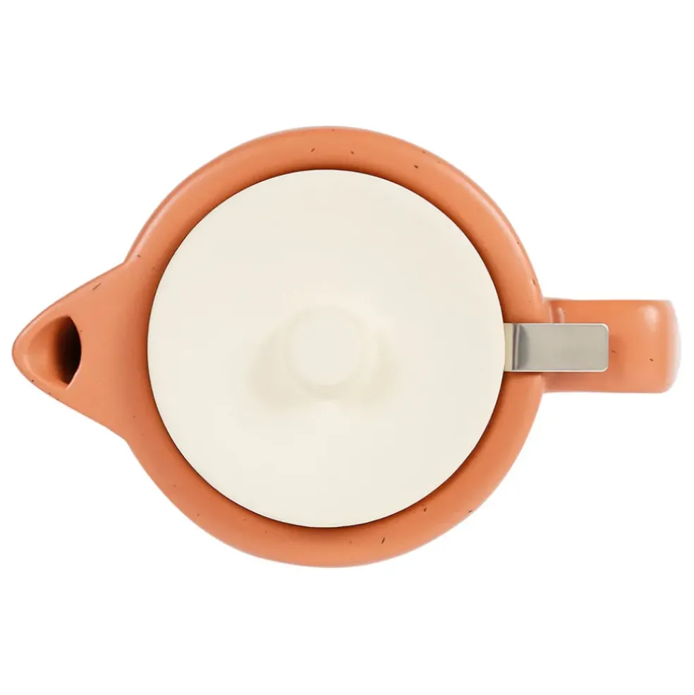 Theiere en grès terracotta et filtre inox 1l - Verde