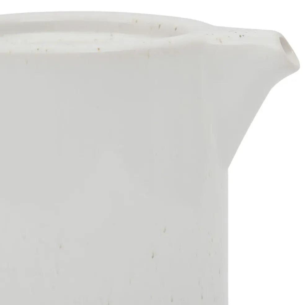 Théière avec filtre blanc moucheté 1.15l en grès et dessous en bois - nordika