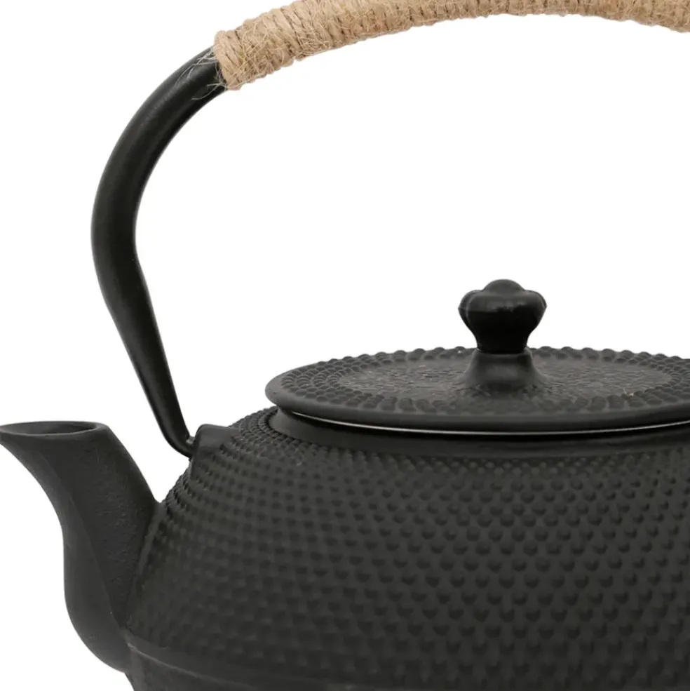 Théière en fonte noir avec filtre 1.2l - Picots