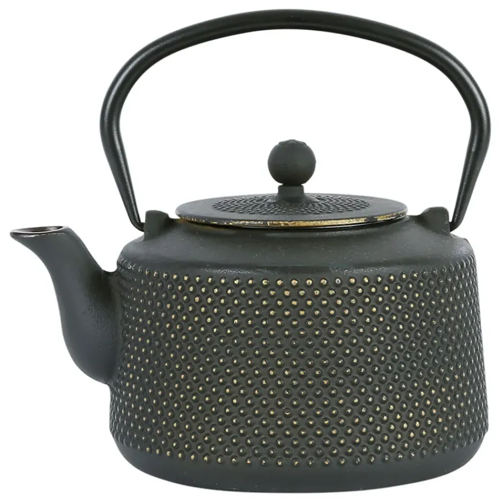 Théière en fonte noir et doré et filtre inox 1.6l - Point