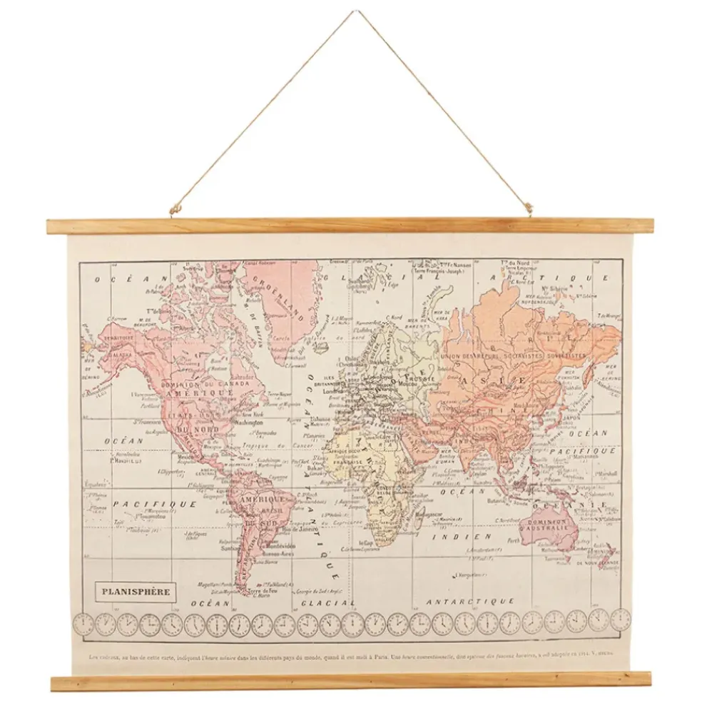 Toile monde rose et orange