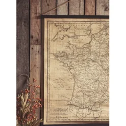 Toile "carte royaume de fr beige 98x96cm