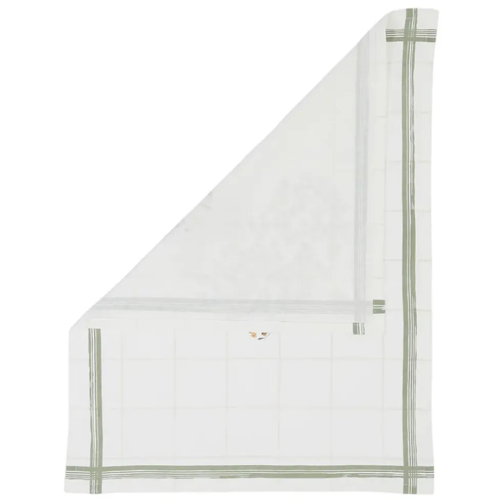 Torchon collect cœur vert 50x70cm en coton - louise