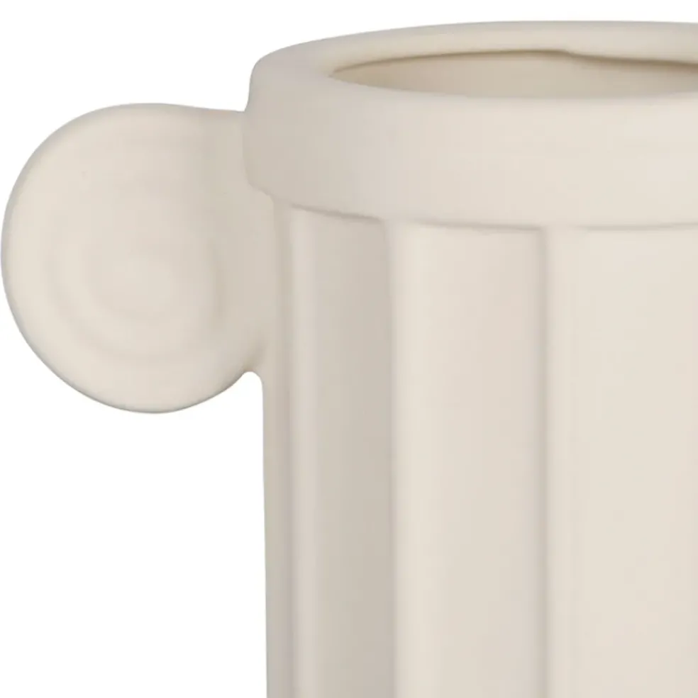 Vase colonne en grès blanc h35cm - Greeka