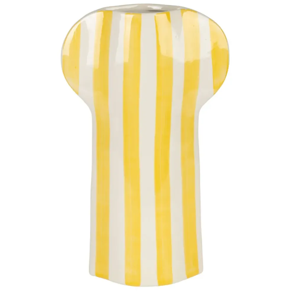 Vase en grès jaune h31.5cm - Artist