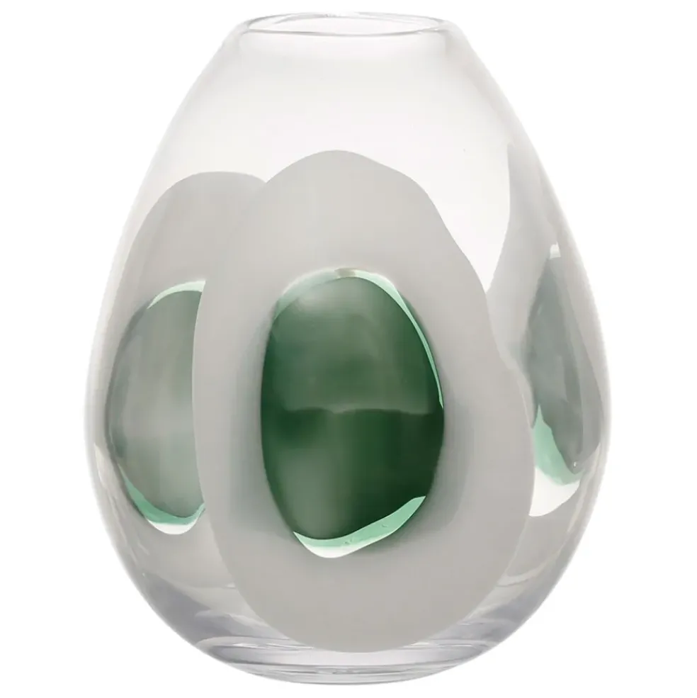 Vase en verre vert d20xh24cm - Eucalyptus