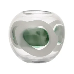 Vase en verre vert d19xh17cm - Eucalyptus