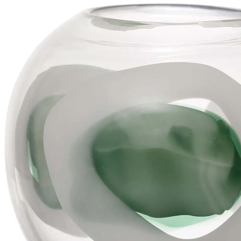 Vase en verre vert d19xh17cm - Eucalyptus