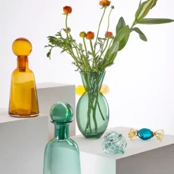Vase en verre vert h28.5cm - Pop'S