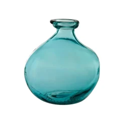 Vase gali turquoise d16xh18cm verre recyclé