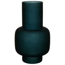 Vase mat eterra bleu d15xh25cm verre