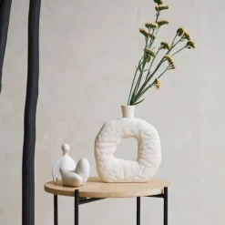 Vase organique en grès beige h25cm - Greeka