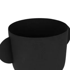 Vase pour fleur séchée en fer noir - terre brulée