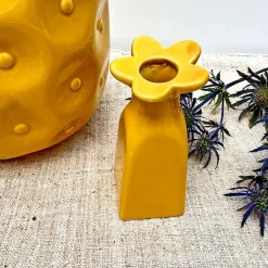 Vase soliflore en faïence safran h11cm