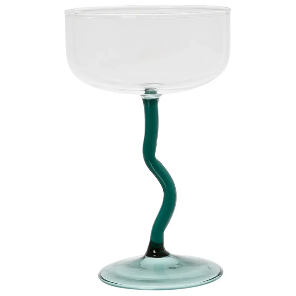 Verre a pied en verre emeraude - Funny