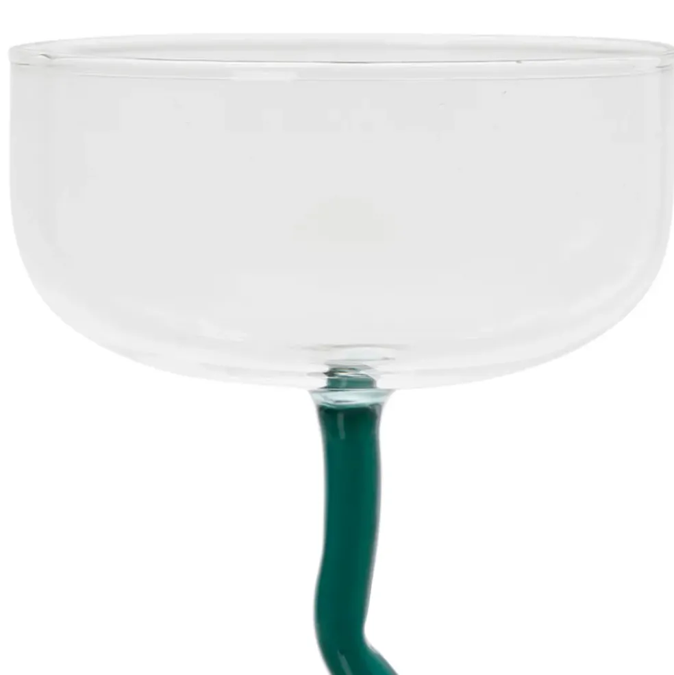 Verre a pied en verre emeraude - Funny