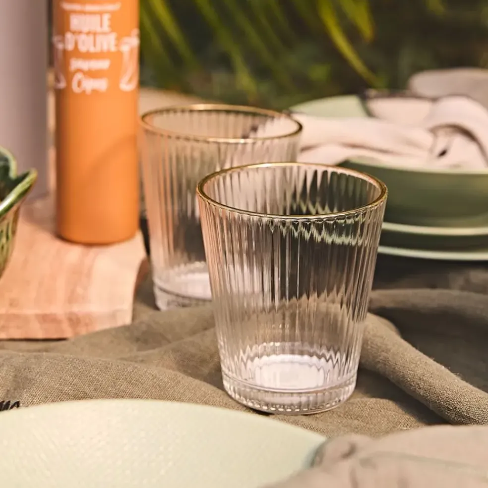 Verre liseré doré 30cl - Strie
